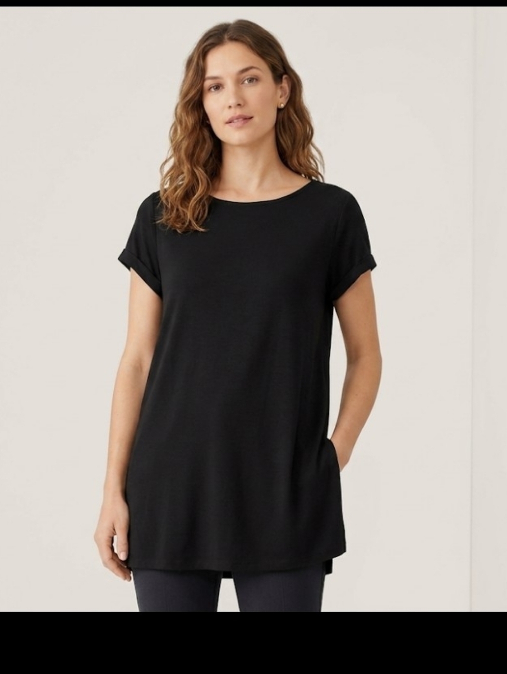 Eileen Fisher Black Long Line Tunic